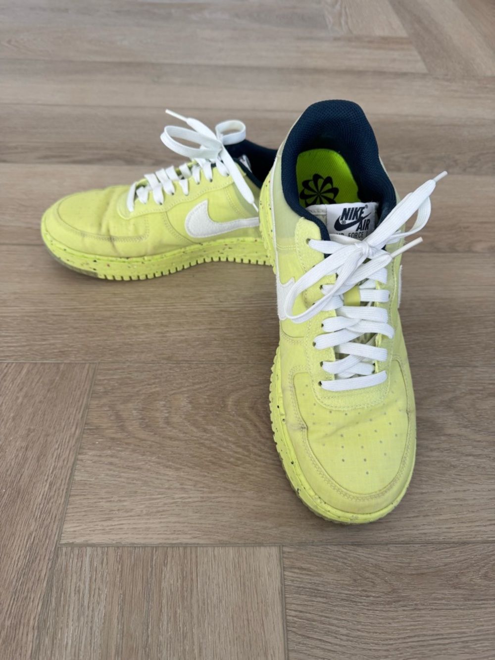 NIKE Men’s Size 10.5 Air Force 1 Crater ‘Light Lemon Twist’ Sneakers